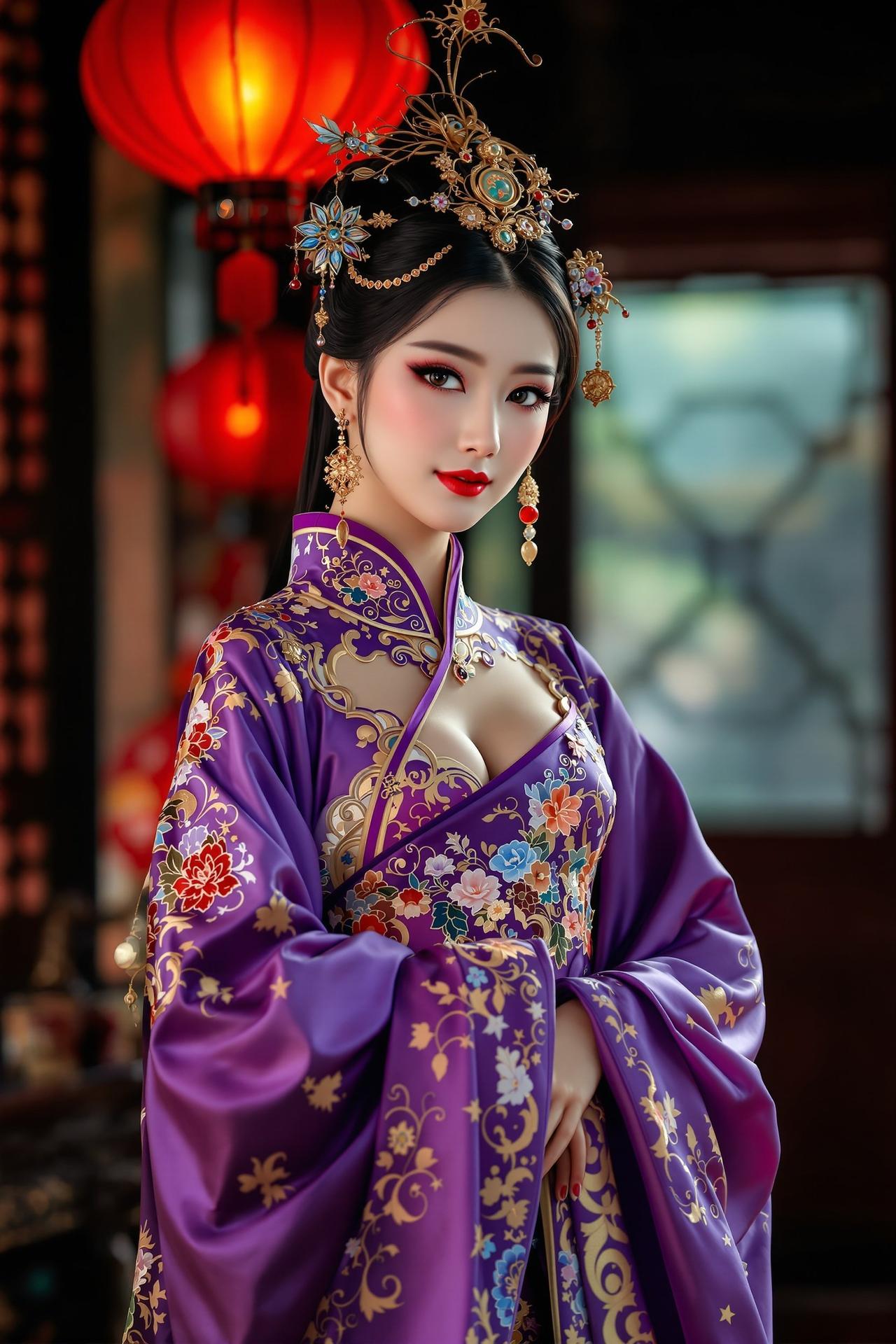 福利汇福利汇精选 - 花魁汉服夜色写真 - 汉服写真写真作品