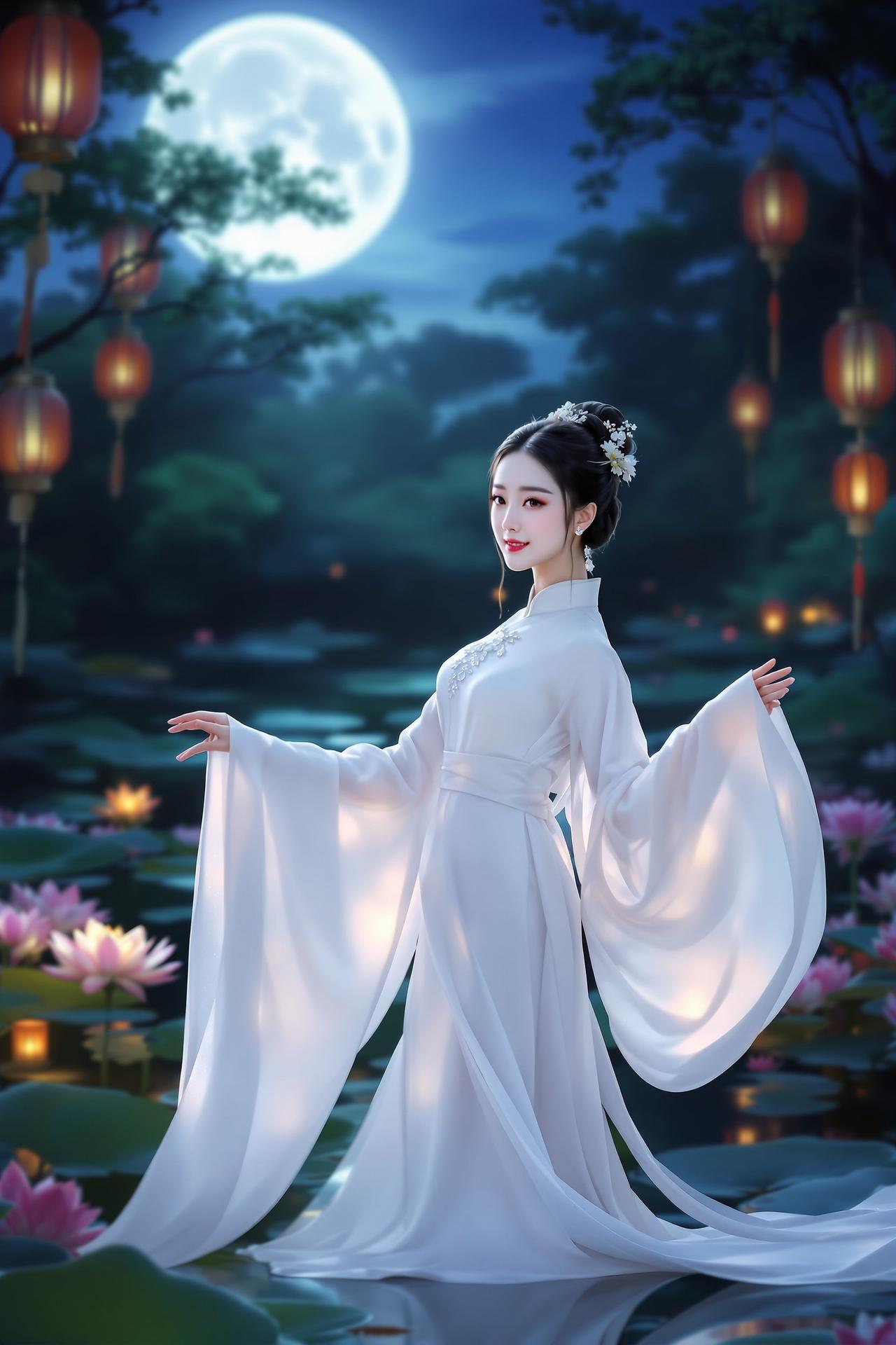 福利汇福利汇精选 - 月下白衣汉服写真 - 汉服写真写真作品